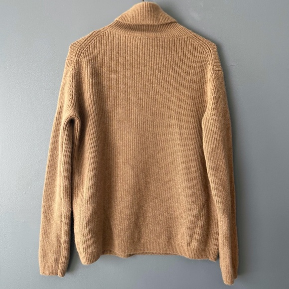 Quince Mongolian Cashmere Fisherman Turtleneck Sweater in Teak - Picture 6 of 11
